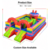 Castillo Inflable Personalizado de Fábrica AIER, Ecológico, Divertido, Comercial, de PVC, con Tobogán Doble, para Niños