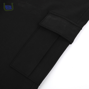 Pantaloni lunghi Cargo neri traspiranti di alta qualità Casual stile Outdoor elastico <span class=keywords><strong>con</strong></span> coulisse in vita grandi tasche tinta tinta unita - Product Image 4