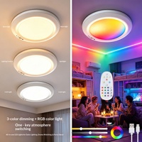 Plafonnier LED RGB rechargeable avec télécommande infrarouge et détecteur de mouvement, design moderne, montage en surface, pour maison, armoire, balcon