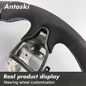 Volante Deportivo de Fibra de Carbono Real Mate Personalizado para Hyundai Elantra <span class=keywords><strong>N</strong></span> I30N I20N Veloster <span class=keywords><strong>N</strong></span> Kona <span class=keywords><strong>N</strong></span> con LED Inteligente - Product Image 4