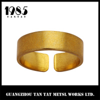 Klassischer schlichter, vergoldeter Messing-Fingerringrohling, offen, verstellbar, 18,5 mm, glatte, flache Oberseite, Ringbasis-Bauteile