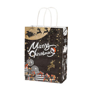 Bolsa de Navidad Kraft Bolsa de regalo Asas Bolsa de papel para Navidad - Product Image 6