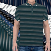 Tejido de punto a rayas teñido de hilo personalizado de fábrica 86% nailon 14% Spandex tejido de polo elástico 160g