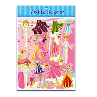 Vente en gros d'autocollants Kawaii Girl Fashion Collocation Dress Up Sticker Diy Cute Stickers For Journaling