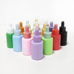 Бутылочки-капельницы для косметики, для ухода за кожей, с эфирным маслом, 30 мл, матовое стекло на плоских плечах, Новая косметическая упаковка, резиновая капельница - Product Image 1