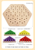 Vente en gros Éducation précoce Jeu amusant Pensée logique Chaîne Multijoueur Bataille Triangle Jeu d'échecs en bois pour enfants