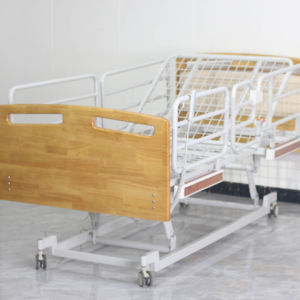 Cama de Enfermería con Altura Ajustable, Cabecera de Roble Macizo, Superficie de Malla y Ruedas Silenciosas de 5 Pulgadas - Product Image 1
