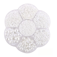 7/12 Grilles de Perles en Résine Mixtes, Breloques pour Ongles, Perles Demi-Cercle Or et Argent, Ornements et Accessoires pour Ongles, Décoration Artistique pour Salon de Manucure
