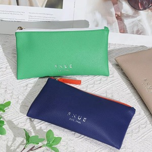 Fashion Design Colorful Leather Zipper Pencil Case Custom Logo Printed <b>Waterproof</b> Pu Leather Cosmetic Makeup Pouch - Product Image 2