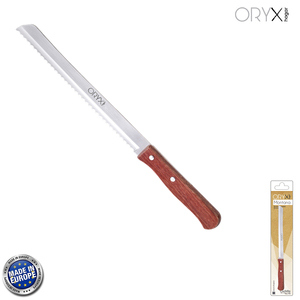 Montana <b>Bread</b> <b>Knife</b>, Stainless Steel Blade, 18 cm. Wooden Handle - Product Image 1