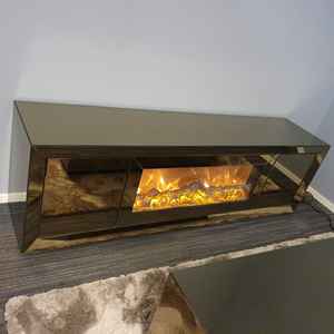 Meuble TV miroir avec insertion de feu, unité TV, support de salon moderne, vente en gros, 1 pièce - Product Image 2