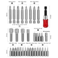 Tournevis multifonctionnel 34 pièces, embouts plats, Phillips, hexagonaux, Torx, auto-serrants, ensemble d'embouts d'outils à main, personnalisation