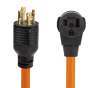 Adaptateur de prise NEMA L14-30P mâle vers 6-50R femelle 4 broches 30 ampères pour générateur vers 50 ampères Cordon d'alimentation 1.5FT STW 10/3 AWG
