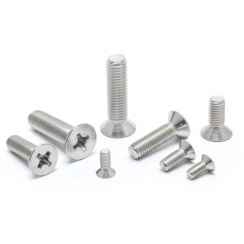 สแตนเลส SS304 ISO 7046สกรูหัว Countersunk สกรูหัวแบนเครื่อง Countersunk สกรู