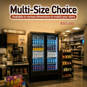 Refrigerador Comercial de Doble <span class=keywords><strong>Puerta</strong></span> Vertical para Bebidas, Vitrina Exhibidora de Bebidas, Enfriador de Bebidas para Restaurantes y Cocinas - Product Image 3