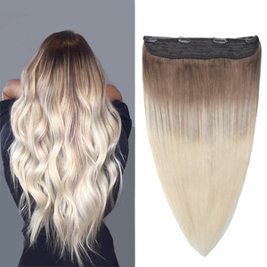 Clip di colore <span class=keywords><strong>biondo</strong></span> ombre all'ingrosso nelle estensioni dei capelli 100% vergine remy estensioni dei capelli molto spesse capelli naturali - Product Image 1