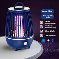 Lampe Bug Zapper Haute Tension Rechargeable par USB 2700V Nouvelle Conception avec Brosse de Nettoyage Anti-Moustiques Efficace et Batterie Li