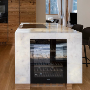 Prezzo all'ingrosso lastra di marmo mattonelle di età glaciale bianco naturale pietra di lusso per tavolo controsoffitto - Product Image 3