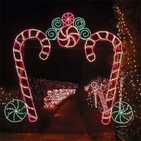 Compras Decoración de Navidad al aire libre Gigante Bastón de caramelo de Navidad Led Luces con motivos 3D