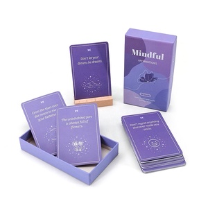 Anpassbare tägliche Bestätigung karte für Frauen Selbstpflege Positiver achtsamer Stand Holzkiste Gedrucktes Logo Mental Health Paper Deck - Product Image 2