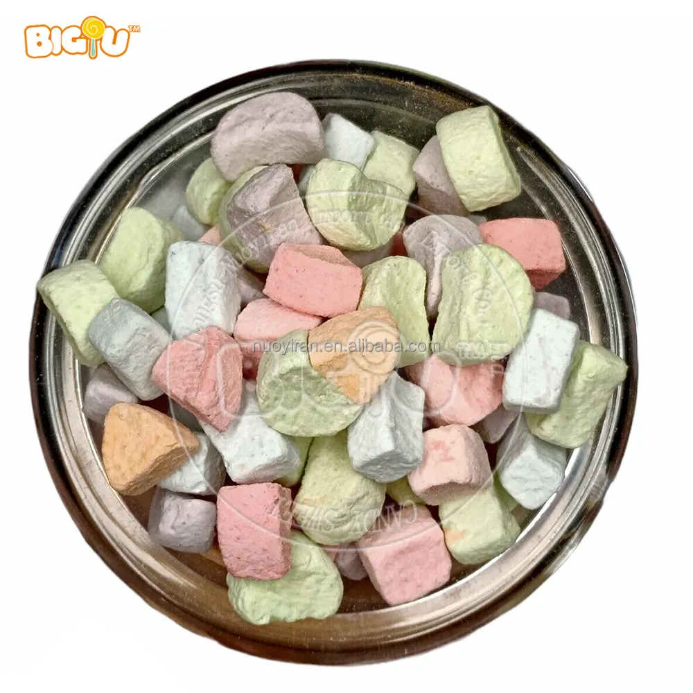 Fabbrica halal multi-colore all'ingrosso alla rinfusa liofilizzato deidratato marshmallow dolci