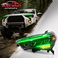 Projecteurs avant à LED RGB Quad avec animation de démarrage Demon Eye, DRL séquentiels et clignotants dynamiques pour Toyota 4Runner 2014-2024