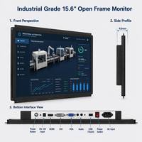 Bestview - Soporte Técnico Profesional para Sistemas Integrados, Monitor LCD Industrial con Pantalla Táctil de Marco Abierto de 15.6 Pulgadas