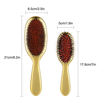 2 brosses à cheveux en poils de sanglier avec picots en nylon, poils de sanglier naturels, extensions de cheveux et brosse à cheveux pour cheveux fins