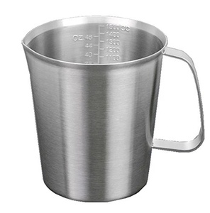 2000 mL बड़ी क्षमता रसोई स्टेनलेस स्टील मापने Cupwide मुंह चांदी टोन ग्रिफिन शैली बीकर स्नातक की उपाधि - Product Image 1