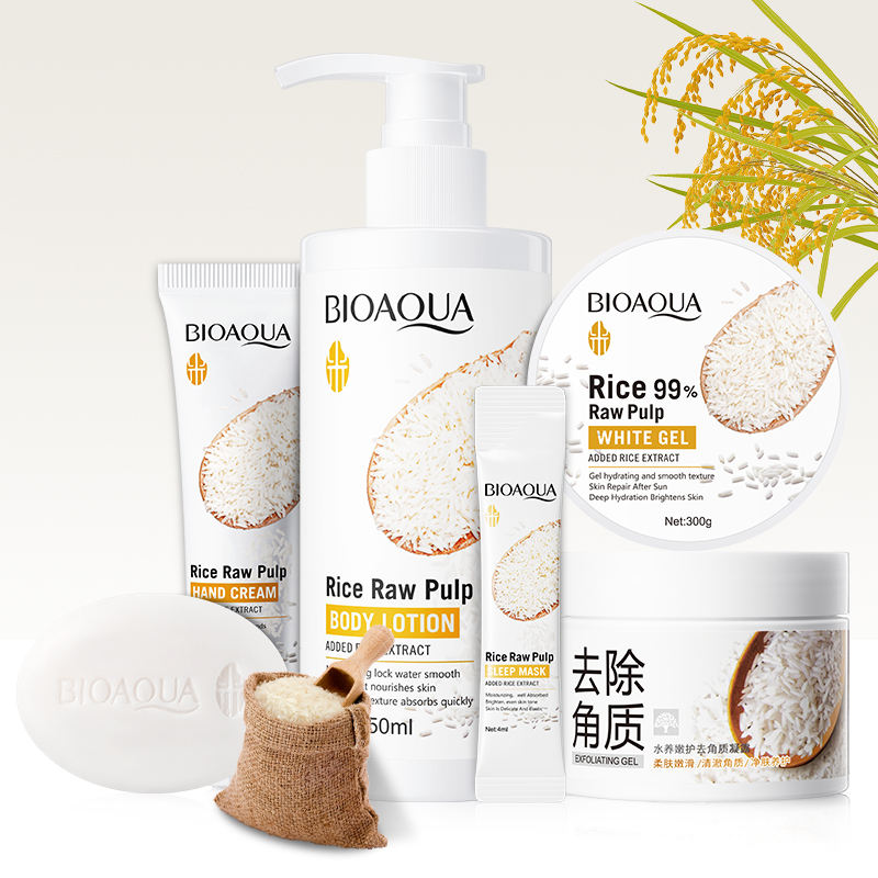 Ensemble de soins nourrissants et hydratants à l'extrait de riz, 6 pièces