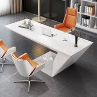 Peinture de cuisson haute brillance meubles de bureau en forme de L Style nordique blanc exécutif moderne bois minimaliste bureau et chaises