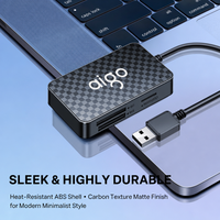 Lecteur de cartes multi-fentes USB 3.0 SD TF CF MS 4-en-1, boîtier compact en ABS texturé, adaptateur de mémoire flash pour station de travail de photographe