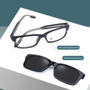 Tr90 chống ánh sáng màu xanh kính quang học khung người đàn ông phân cực kính mát từ Clip phụ nữ thời trang Máy tính kính mắt - Product Image 3