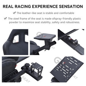 GY014罗技G25、G27、Playstation 2 3定制可调金属框架Sim游戏运动赛车驾驶舱游戏模拟器座椅 - Product Image 4