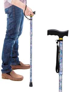 מקל הליכה מתכווננת לגברים ונשים עם ידית פלסטיק נוחה ידית פלסטיק, פרחוני סגול - Product Image 4