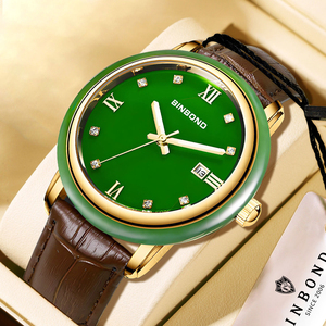 Y66 New Unisex Quartz High Quality Leather Band Jade Retro Vintage Fashion Casual Waterproof Wristwatch - Product Image 3
