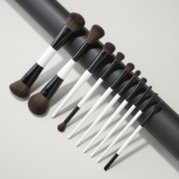 Kuas Makeup BEILI Buatan Sendiri, Kuas Rias Wajah Dua Sisi, Vegan, Sintetis, untuk Kontur, Bedak, Concealer, Blush, Set Kuas Makeup