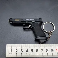 Prix d'usine – Porte-clés mini-pistolet 7,5 cm à l'échelle 1:3, détachable, en alliage de zinc électroplaqué, pendentif métallique, sans éjection de douilles, non fonctionnel