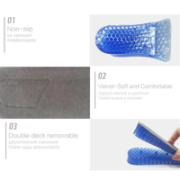 Semelles en Silicone Amovibles à Double Couche pour Chaussures Semelles Augmentant la Hauteur Insertion de la Chaussure Réglable Gel Invisible