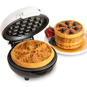 Mini máquina pessoal de floco de neve, máquina elétrica de cozinhar superfície waffle ferro para hash browns retalhado queijo