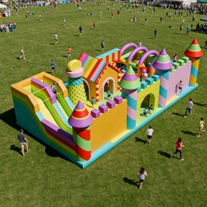 Parcours d'obstacles <span class=keywords><strong>gonflable</strong></span> durable, aire de jeux multifonctionnelle pour les événements - Product Image 1