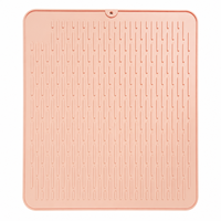 Grand tapis de séchage en silicone 45x40cm avec nervures surélevées, résistant à la chaleur, antidérapant, facile à nettoyer, pour évier de cuisine, comptoir et vaisselle