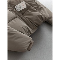 Nouvelle Collection Automne Hiver 2026 – Blouson matelassé à capuche pour femme, col montant, fermeture éclair frontale, coupe oversize ample, court, noir, décontracté – Vente en gros