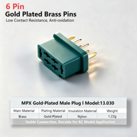 Connecteur MPX plaqué or 6 broches mâle-femelle, multiplexeur 6 broches, pièces de connexion de câble de signal pour modèles RC, avions, drones, bateaux