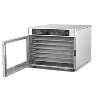 6-laags roestvrijstalen huishoudelijke voedseldroger met digitale bediening en LED-display, temperatuur instelbaar van 30-85°C, geschikt voor fruit en groenten
