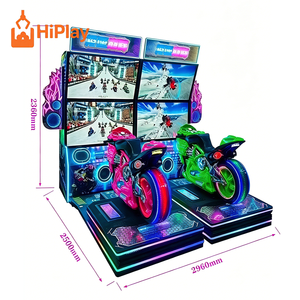 Simulador de Carreras de Motos de Lujo con 4 Pantallas, Máquina de Juego de Motocicletas con Luces LED de Neón, Operada con Monedas para Parques de Diversiones, <span class=keywords><strong>Centros</strong></span> <span class=keywords><strong>Comerciales</strong></span> y Salas de Entretenimiento Familiar (FEC) - Product Image 2