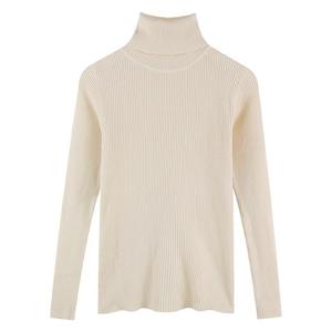 Pull en maille à col montant pour femme, couleur unie, coupe ajustée, manches longues, haut de gamme, élégant, sous-vêtement, tailles S-M-L-XL, en tissu chenille et élasthanne - Product Image 5
