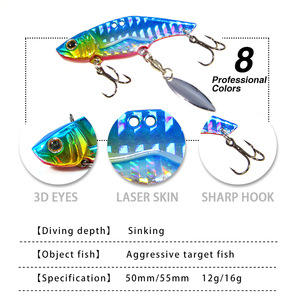 Esca Artificiale a Piastra in Ferro con Paillettes a Foglia di Salice VIB <span class=keywords><strong>Spinning</strong></span> per Lanci Lunghi da Pesca in <span class=keywords><strong>Mare</strong></span> - Product Image 3