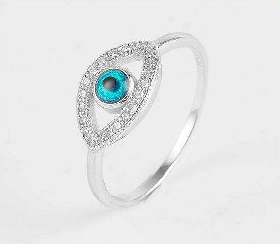 Factory Wholesale Popular Evil Eyes S925 Sterling 925 Silver Jewelry Ring Plata 925