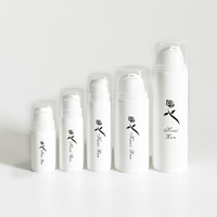 Mini flacon pompe sans air en plastique blanc PP pour sérum, crème, lotion cosmétique, 5 ml, 10 ml, 15 ml, 30 ml, 50 ml